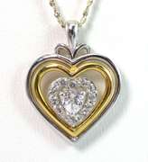 Sterling Silver CZ Heart Necklace