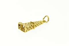 14K Yellow Gold 3D Oil Rig Tower Derrick Roughneck Charm/Pendant