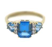 Fabulous Blue Topaz and Diamond Cocktail Ring