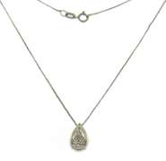 Stunning 14kt WG Diamond Tear Drop Pendant on Chain
