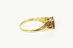 10K Yellow Gold Emerald Garnet Cluster Accent Statement Ring