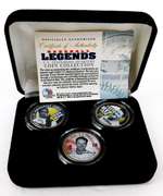 Baseball Legends Colorized State Quarters w/COA