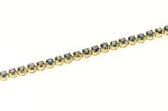 14K Yellow Gold Natural Sapphire Classic Tennis Bracelet