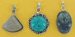Silver and Natural Stone Pendants