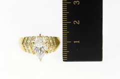 14K Yellow Gold Marquise Classic Flashy Travel Engagement Ring