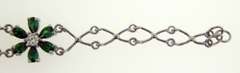 Sterling Silver Green Stone Floral bracelet