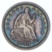 1848 Seated Liberty Half Dime