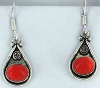 Silver and Natural Stone Earrings