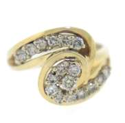 Gorgeous 14kt Yellow Gold 0.80ctw Diamond Swirl Ring
