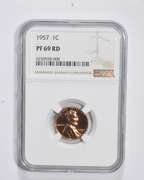 PF69 RD 1957 Lincoln Wheat Cent - Graded NGC