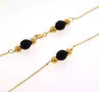Ideal Yellow Gold Black Bead Necklace