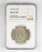 MS65 FBL 1962-D Franklin Half Dollar - Graded NGC