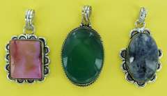 Silver and Natural Stone Pendants