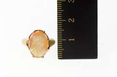 10K Yellow Gold Carved Carnelian Agate Cameo Statement Ring