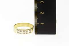 14K Yellow Gold Squared Diamond Classic Wedding Band Ring