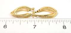 Elegant Elongated Hoop Earrings in Textured 14KT Yellow Gold