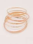Amazing 18kt Gold Plated Tri Color Bangle Bracelet Set of 7!
