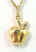 Adorable Apple Necklace in 14KT Yellow Gold