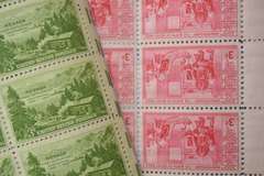 30 Mint 3 Cent US Comm Stamp Sheets 1940-50 Era