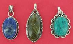 Silver and Natural Stone Pendants