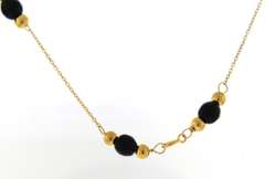 Ideal Yellow Gold Black Bead Necklace