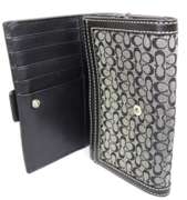 Coach C Logo Black Monogram Wallet