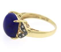 Fabulous Yellow Gold Lapis and Diamond LeVian Ring