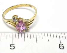 Sweet Pink CZ Ring in Yellow Gold