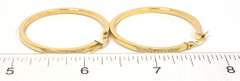 Large Flat Hoop Earrings in 14KT Yellow Gold
