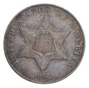 1860 Silver Three-Cent Piece