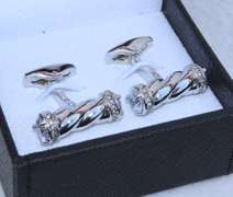Handsome Pair Jeweled Style Cufflinks By Carelli