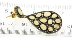 Handsome Sterling Silver Natural Citrine and Diamond Earrings