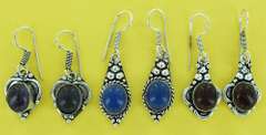 Silver and Natural Stone Earrings
