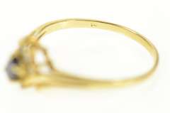 14K Yellow Gold Oval Sapphire Diamond Accent Bypass Ring