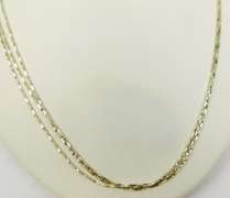 Glistening Sterling Triple Herringbone Chain Necklace