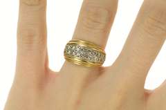 14K Yellow Gold 0.60 Ctw Diamond Pave Graduated Band Ring