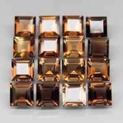 Princess cut Unheated! 9.72ct Smoky Quartz set