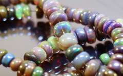 Fantastic! 92ct Ethiopian Black Opal set!