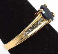 Sleek Sapphire & Diamond Ring in 14KT Yellow Gold