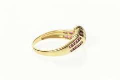 14K Yellow Gold Ruby Channel Knot Design Statement Ring