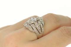 Sterling Silver Ornate Pave Cubic Zirconia Statement Ring