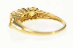 10K Yellow Gold Oval Four Stone Classic Citrine Stackable Band Ring