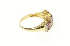 10K Yellow Gold Purple Tourmaline Diamond Statement Band Ring