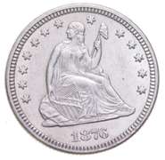 1876 Seated Liberty Quarter