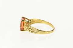 10K Yellow Gold Emerald Syn. Mexican Fire Opal Statement Ring