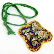 Large Chinese Cloisonne Butterfly Necklace
