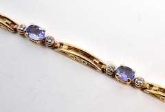 Feminine Iolite & Diamond Bracelet