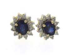 Fabulous Oval Sapphire and Diamond Halo Earrings