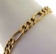 Italian Yellow Gold Figaro Bracelet
