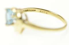 10K Yellow Gold Heart Blue Topaz Classic Love Symbol Ring